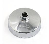sourcing map - Tappo per chiave filtro olio, diametro interno 90-91 mm, 15 scanalature, tonalità argento