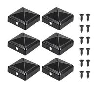 sourcing map Tappo per palo piramidale da 4,3 x 4,3 cm, 6 pezzi in acciaio zincato con viti per pali di recinzione in legno/metallo, copertura piramidale per cassette postali, esterni, giardino, ponti