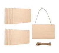 sourcing map Targa in legno grezzo da appendere, vuota, con corde, 22,9 x 15,2 cm, tavole in legno non finito per artigianato, pittura fai da te, bruciare, intagliare, decorazione per porte e pareti