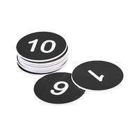 sourcing map Targhette numerate in plastica, 1-10 targhette digitali in acrilico con incisione nera, autoadesive, confezione da 10