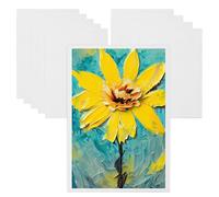 sourcing map Tavole di tela per pittura, 10 x 15 cm, in cotone, senza acidi, per pittura, olio, acrilico, tempera, acquerello, pittura ad acquerello (bianco, confezione da 10)