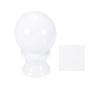 sourcing map Terminali per lampada alti 3,8 cm, filettatura 1/4-27, pomello decorativo con tappo a vite, dadi con panno di pulizia per illuminazione da tavolo, pavimento, paralume decorativo, bianco