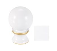 sourcing map Terminali per lampada alti 3,8 cm, filettatura 1/4-27, pomello decorativo con tappo a vite, dadi con panno di pulizia per illuminazione da tavolo, pavimento, paralume decorativo, bianco