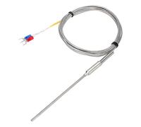 sourcing map Tipo di E della sonda 3x100mm del sensore di temperatura della termocoppia 6.5ft cavo 0 a 800°C (32 - 1502°F) acciaio inossidabile