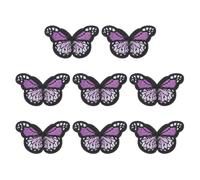 sourcing map Toppe termoadesive a forma di farfalla, 4,3 x 2,8 cm, ricamate, da cucire, per riparazioni, zaini, giacche, cappelli, jeans, fai da te, 8 pezzi, viola