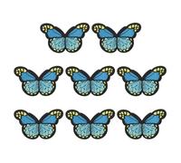 sourcing map Toppe termoadesive a forma di farfalla, 4,3 x 2,8 cm, ricamate, da cucire, per riparazioni, zaini, giacche, cappelli, jeans, fai da te, 8 pezzi, blu