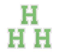 sourcing map Toppe termoadesive a forma di lettera dell'alfabeto H, 7,8 cm, termoadesive da cucire, per vestiti, calze, jeans, cappelli, accessori fai da te (verde)