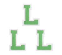 sourcing map Toppe termoadesive a forma di lettera dell'alfabeto L, 7,8 cm, termoadesive da cucire, per vestiti, calze, jeans, cappelli, accessori fai da te (verde)