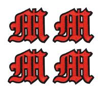 sourcing map Toppe termoadesive con lettere dell'alfabeto dalla A alla Z, stile gotico, 5,1 cm, ricamate con lettere dell'alfabeto dalla A alla Z, per vestiti fai da te, jeans, giacche, borse, rosso e