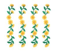 sourcing map Toppe termoadesive lunghe color prugna, lunghe 24 cm, ricamate con fiori, da cucire, con foglia, per vestiti, giacche, jeans, borse, 4 pezzi, giallo