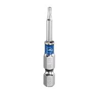 sourcing map TT9 Punta per cacciavite a testa Torx da 1/4", gambo esagonale, 50 mm, a prova di manomissione, punta a stella a 6 punti, in acciaio S2, cacciaviti industriali con punta a foro