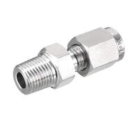 sourcing map Tubo di compressione in acciaio inox Raccordo 1/8NPT Maschio x 1/8 Tubo OD
