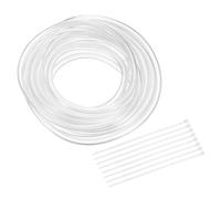 sourcing map Tubo flessibile in PVC, diametro interno 4 mm x diametro esterno 6 mm, lunghezza 4 m, in vinile trasparente, tubo dell'acqua in plastica leggera con fascette per acquaponica, tubo