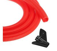 sourcing map Tubo flessibile per cavi da 6,1 m, con strumento di installazione, per gestione dei cavi, per ufficio, casa, cavi elettrici e automobilistici, rosso