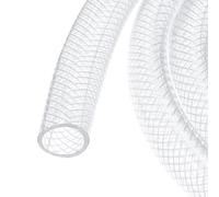 sourcing map Tubo intrecciato in PVC trasparente da 3/4", tubo per acqua ad alta pressione, 4,9 m, per tubi industriali, pompe, 19 mm x 24 mm