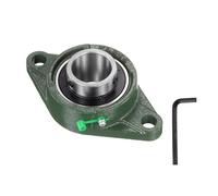 sourcing map UCFL208 Cuscinetti a blocchetto di cuscino, allineamento automatico con foro da 40 mm, base in ghisa solida, cuscinetto a sfera con flangia in acciaio cromato, (ABEC3)