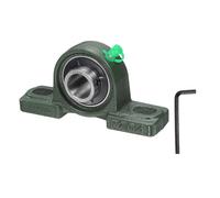 sourcing map UCP204 Cuscinetti a blocchetto di cuscino, autoallineamento con foro da 20 mm, base in ghisa solida, cuscinetto a sfera con flangia in acciaio cromato, (ABEC3)