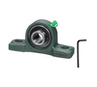 sourcing map UCP204 Cuscinetti a blocchetto di cuscino, autoallineamento, foro da 20 mm, solida base in acciaio pressofuso, flangia in acciaio cromato, cuscinetto a sfera (ABEC3)