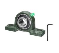 sourcing map UCP206-18 Cuscinetti a blocchetto di cuscino, autoallineamento da 3,8 cm, base in ghisa solida, cuscinetto a sfera con flangia in acciaio cromato, (ABEC3)