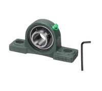 sourcing map UCP206-19 Cuscinetti a blocchetto di cuscino, autoallineamento da 1-3/16", base in acciaio fuso, cuscinetto a sfera con flangia in acciaio cromato, (ABEC3)