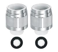 sourcing map Valvola di controllo del flusso d'acqua G1/2", 2 pezzi, valvola di chiusura per soffione doccia, con guarnizione in rete di tenuta, regolatore di ricambio per braccio doccia, argento