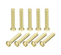 sourcing map Viti a testa cilindrica in ottone, M4 x 25 mm, bulloni di fissaggio a testa piatta per mobili, attrezzature per ufficio, elettronica, 36 pezzi