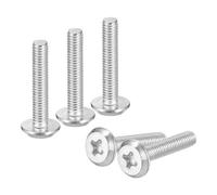 sourcing map Viti a testa piatta a testa tonda Phillips M3 x 16 mm, 100 viti a croce in acciaio inossidabile 304, filettatura completa, finitura lucida, vite di collegamento a vite per mobili