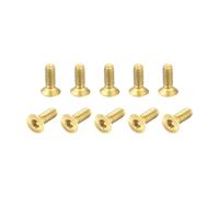 sourcing map Viti a testa piatta, M2-0,4 x 6 mm, in ottone, con attacco esagonale, 24 pezzi