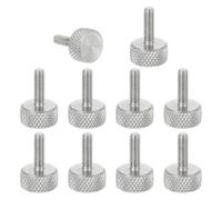 sourcing map Viti a testa piatta M3 x 10 mm, viti a testa piatta in acciaio inossidabile 304, bulloni a testa zigrinata con diamante metrico, manopole per stringere a mano, diametro 10 mm, 10 pezzi