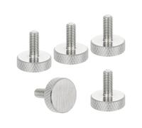 sourcing map Viti a testa piatta M5 x 12 mm, viti a testa piatta in acciaio inossidabile 304, bulloni a testa zigrinata con diamante metrico manopole per stringere a mano, diametro 15 mm. 5 pezzi