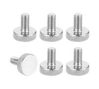 sourcing map Viti a testa piatta M6 x 10 mm, viti a testa piatta in acciaio inossidabile 304, bulloni a testa zigrinata con diamante metrico manopole per stringere a mano, diametro 12 mm, 6 pezzi