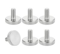 sourcing map Viti a testa piatta M6 x 12 mm, viti a testa piatta in acciaio inossidabile 304, bulloni a testa zigrinata con diamante metrico manopole per stringere a mano, diametro 20 mm, 6 pezzi