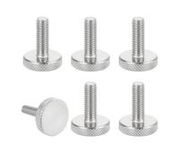 sourcing map Viti a testa piatta M6 x 15 mm, viti a testa piatta in acciaio inossidabile 304, bulloni a testa zigrinata con diamante metrico manopole per stringere a mano, diametro 25 mm, 6 pezzi