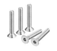 sourcing map Viti a testa svasata piatta da 1/4-20 x 1-1/2", 20 viti a testa piatta in acciaio inossidabile 304, filettatura completa, bulloni svasati
