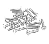sourcing map Viti a testa tonda piatta M5-0,8 x 22 mm, 20 pezzi, in acciaio inox 304, viti a croce Phillips, fissaggio hardware per collegamento mobili