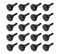 sourcing map Viti a testa zigrinata M3 x 12 mm, in acciaio nero, a testa piatta, zincate, metriche, con manopole per impugnatura a spalla, stringono a mano, 20 pezzi