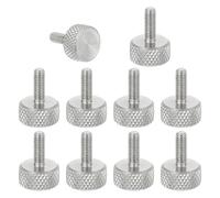 sourcing map Viti a testa zigrinata M3 x 8 mm, in acciaio inossidabile 304, viti a testa piatta metriche con testa zigrinata a diamante, manopole per stringere a mano, diametro 10 mm, 10 pezzi