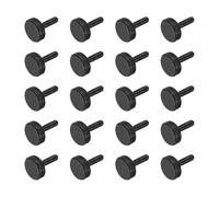 sourcing map Viti a testa zigrinata M3 x 8 mm, in acciaio nero, viti a testa piatta zincate metriche con testa zigrinata, manopole per stringere a mano, 20 pezzi