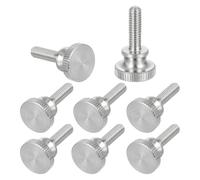 sourcing map Viti a testa zigrinata M4 x 12 mm, in acciaio inossidabile 304, viti a testa zigrinata metriche con manopole per impugnatura a spalla, stringere a mano, diametro 12 mm, 8 pezzi