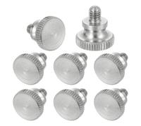 sourcing map Viti a testa zigrinata M4 x 5 mm, in acciaio inossidabile 304, viti a testa zigrinata metriche con manopole per impugnatura a spalla, stringere a mano, diametro 12 mm, 12 pezzi