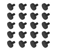 sourcing map Viti a testa zigrinata M4 x 6 mm, in acciaio nero, viti a testa piatta zincate metriche con testa zigrinata, manopole per stringere a mano, 20 pezzi