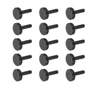 sourcing map Viti a testa zigrinata M5 x 16 mm, in acciaio nero, viti a testa piatta zincate metriche con testa zigrinata, manopole per stringere a mano, elementi di fissaggio filettati, 15 pezzi