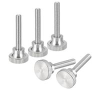 sourcing map Viti a testa zigrinata M5 x 30 mm, 5 pezzi, in acciaio inossidabile 304, con testa zigrinata piatta, bulloni con manopole di fissaggio a spalla