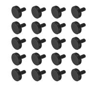 sourcing map Viti a testa zigrinata M5 x 6 mm, in acciaio nero, viti a testa piatta zincate metriche con testa zigrinata, manopole per stringere a mano, elementi di fissaggio filettati, 15 pezzi