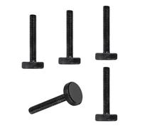 sourcing map Viti a testa zigrinata M8 x 40 mm, in acciaio nero, viti a testa piatta zincate metriche con testa zigrinata, manopole per stringere a mano, 5 pezzi