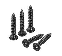 sourcing map Viti autofilettanti a testa tonda Phillips da 3 mm x 16 mm, 100 pezzi, in acciaio inossidabile 304, viti per legno a filettatura completa (nero)