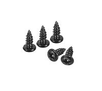 sourcing map Viti autofilettanti a testa tonda Phillips da 3 mm x 8 mm, 100 pezzi, in acciaio inossidabile 304, viti per legno a filettatura completa (nero)