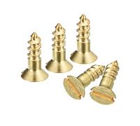 sourcing map Viti per legno in ottone, 50 pezzi, M3 x 10 mm, a testa piatta, autofilettanti, per mobili e falegnameria