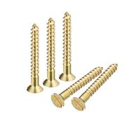 sourcing map Viti per legno in ottone, 50 pezzi, M3 x 25 mm, a testa piatta, autofilettanti, per mobili e falegnameria