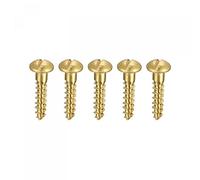 sourcing map Viti per legno M3,5 x 16 mm Vite autofilettante in ottone a testa tonda intaglio 50 pezzi